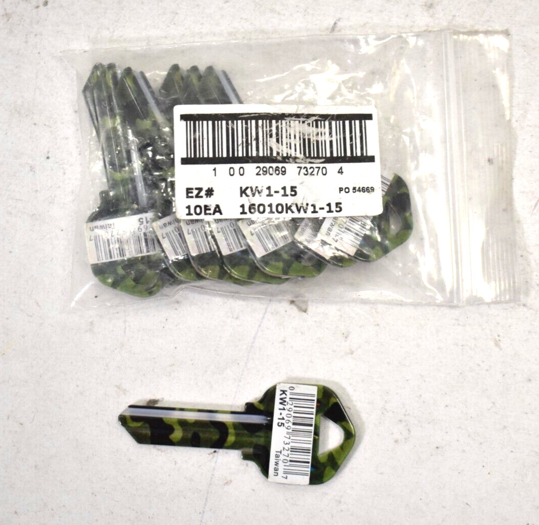 Lot of 10 Hy Ko Key Blanks Camo War Stars Design 16010KW1-15 KW1-15 Home Office