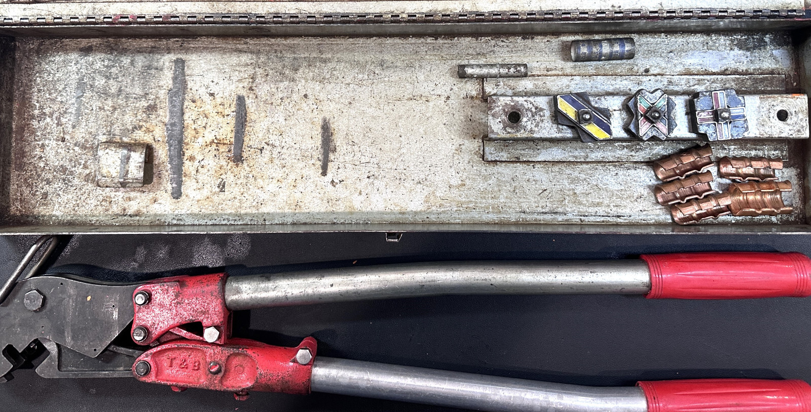Thomas & Betts TBM5 Compression Lug & Splice Terminal Crimper Tool + 3 Dies  USA