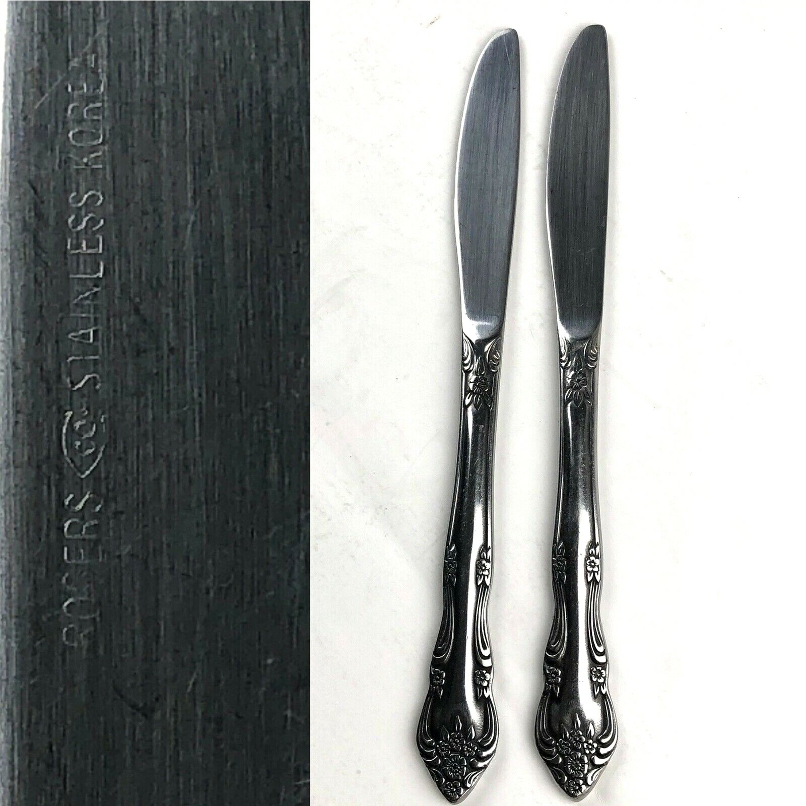 2 Stanley Roberts DREAM ROSE Modern Solid Knife Butter Dinner Korea