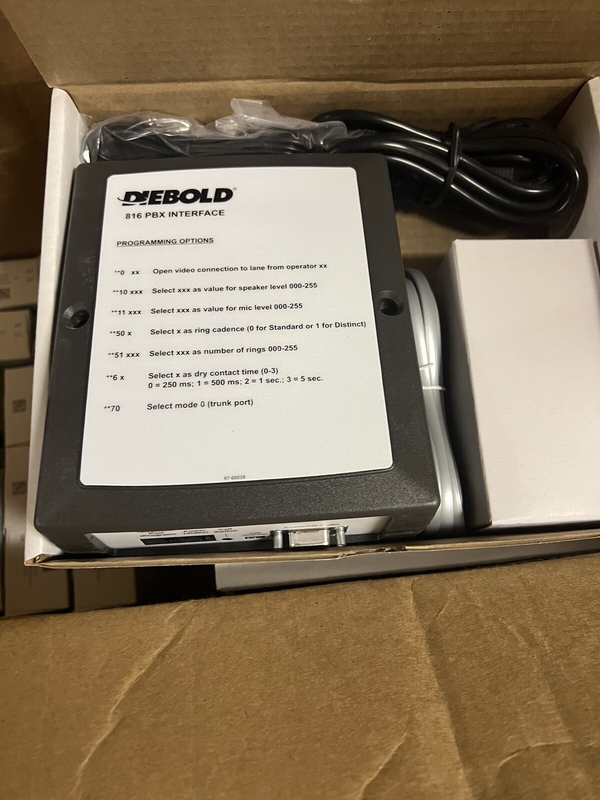 Diebold 816 PBX Interface Kit