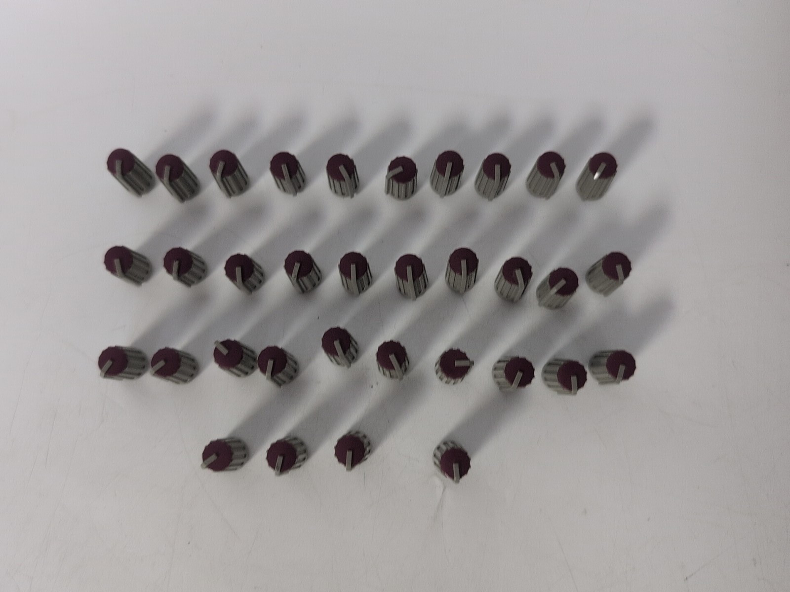 lot of 34 Mackie Mixer Red Original Knobs Mixing Board