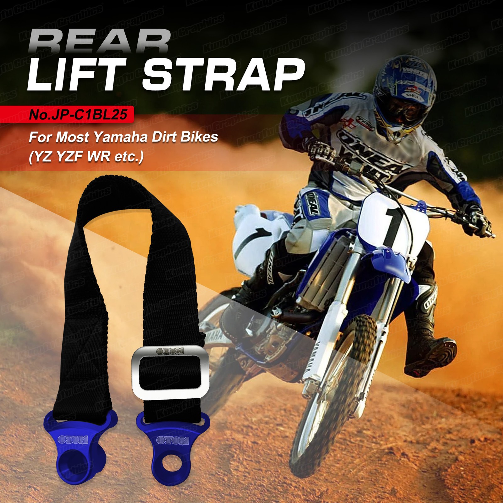 Pull Belt Rear Strap for Yamaha YZF WR YZ125 YZ250 Dirt Bike Motocross