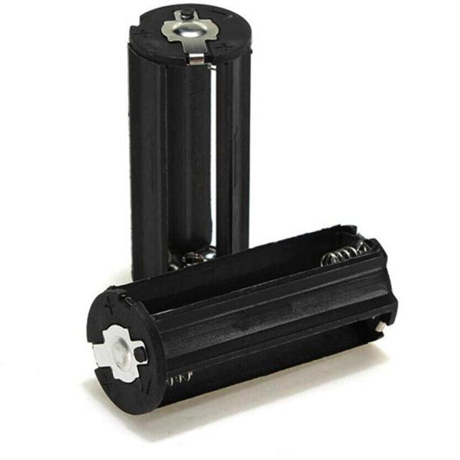 2Pcs Cylindrical Case Battery Holder Converter For Flashlight Round Circular