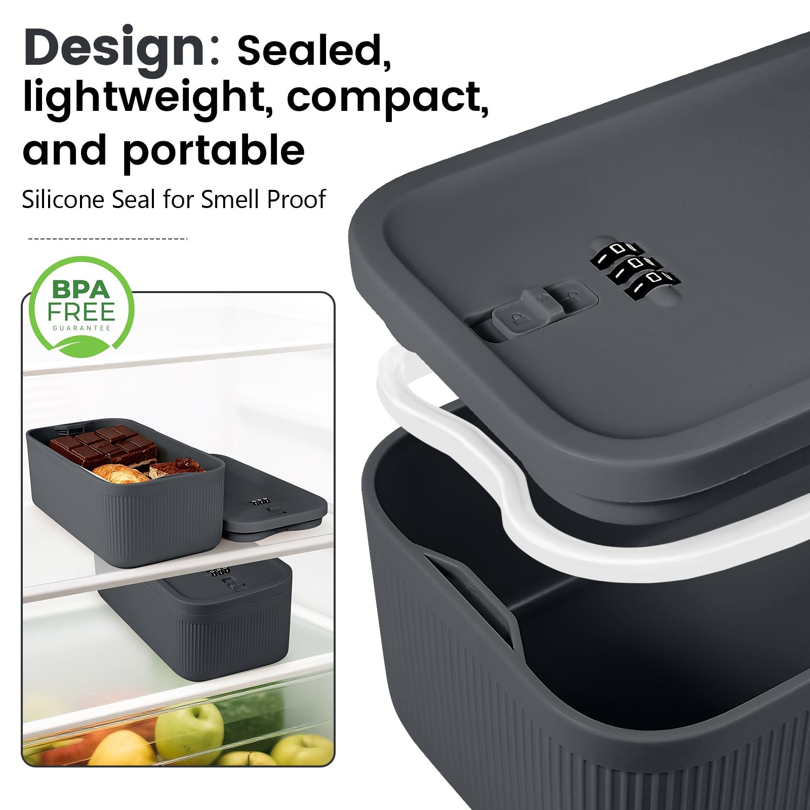 Small Lock Box,Lockable Storage Box with Combination Code for Medication Safe...