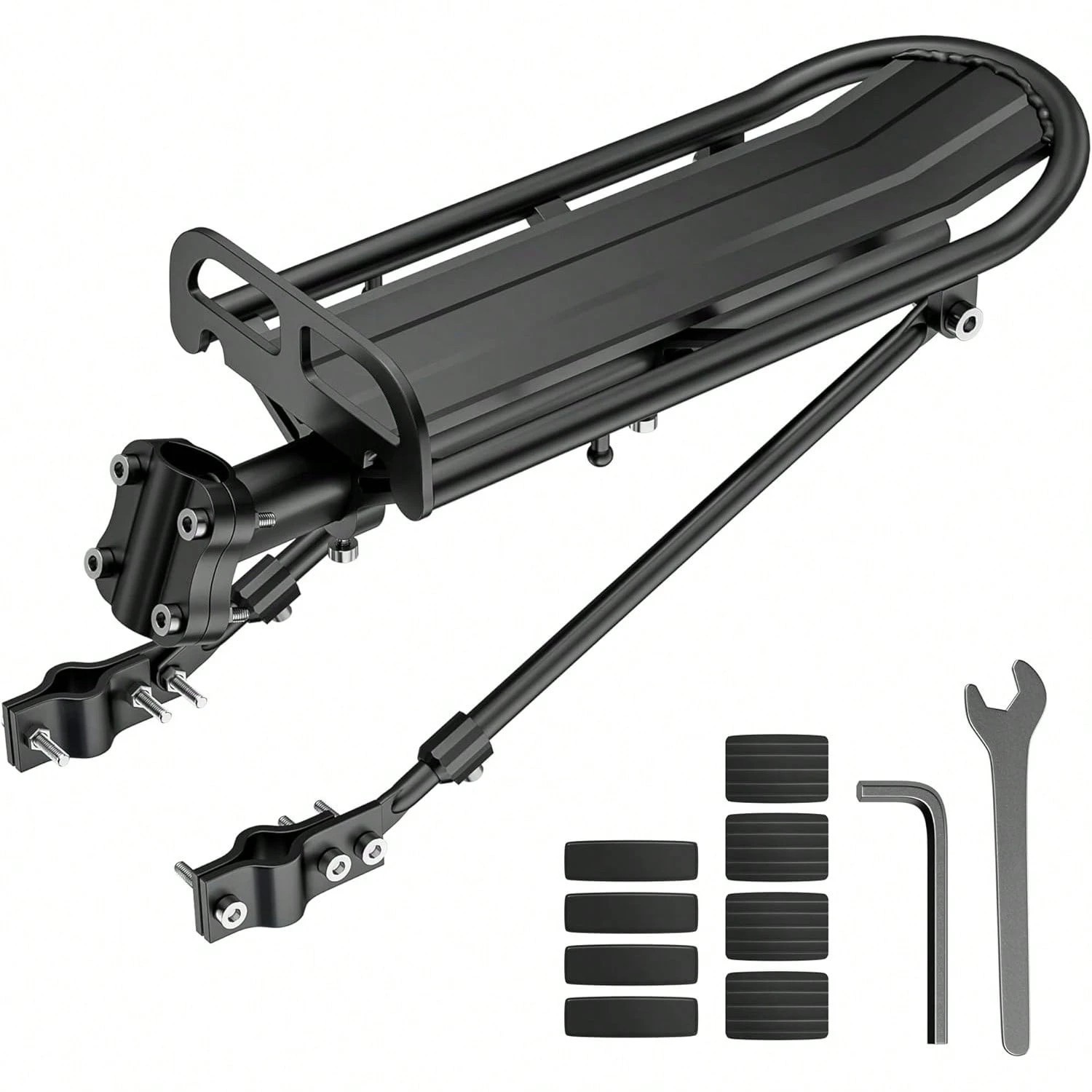 Rear Bike Rack Aluminum Alloy Cargo Luggage Carrier Adjustable Quick Release