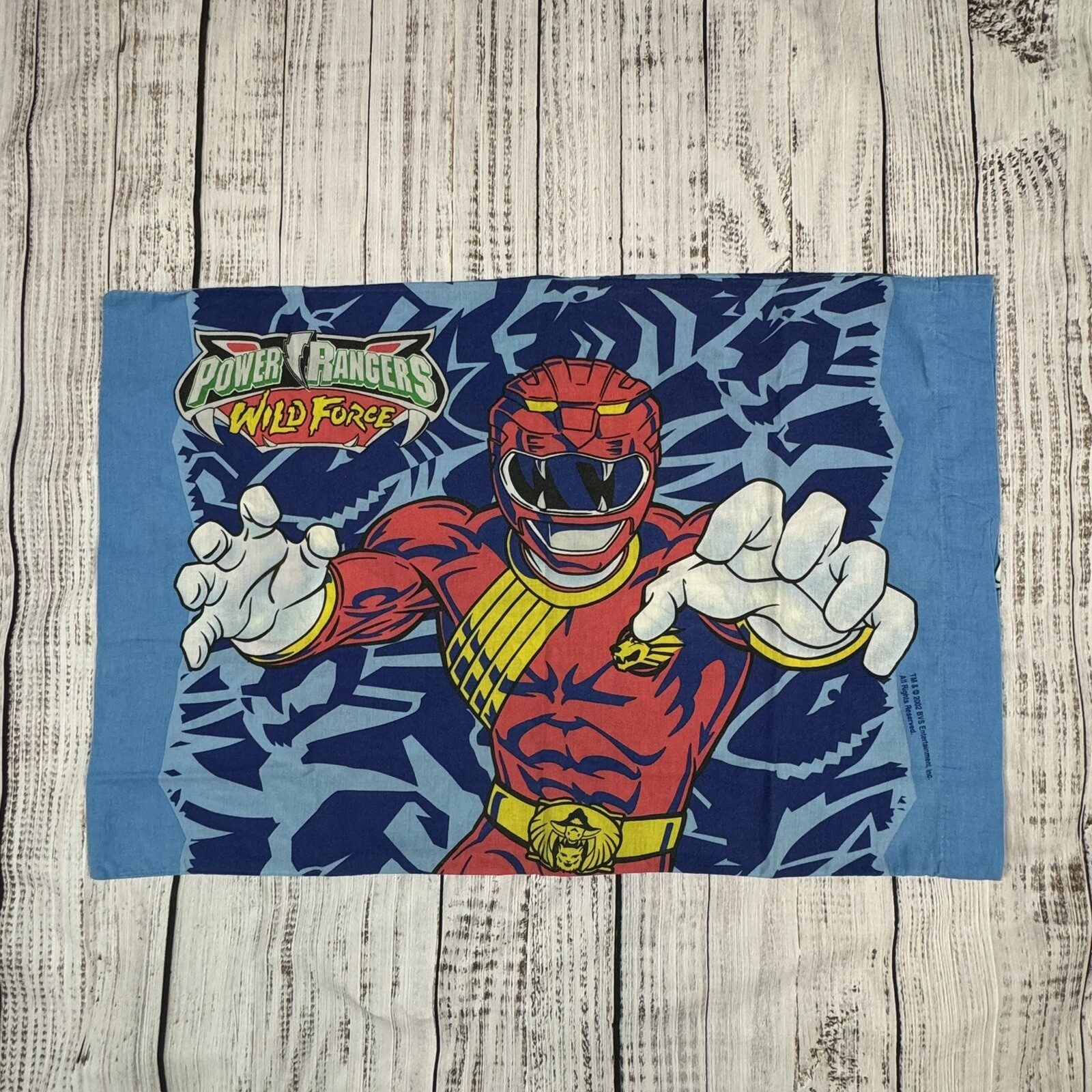 Power Rangers Pillowcase Vtg Wild Force Standard Size 2002 Single Pillow Case