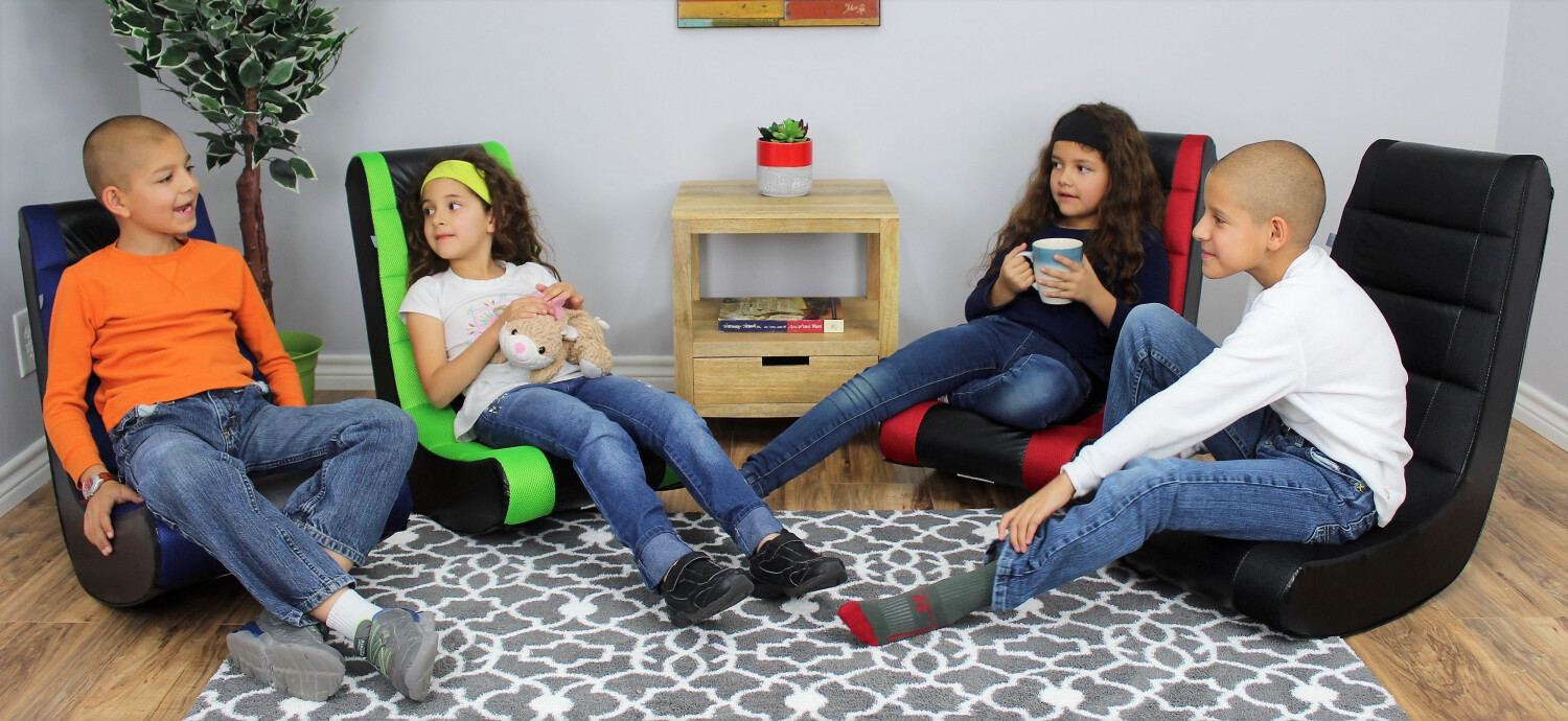 Video Rocker Gaming Chair Floor Seat Gamer Faux Leather Kids Teens Dorm Bedroom
