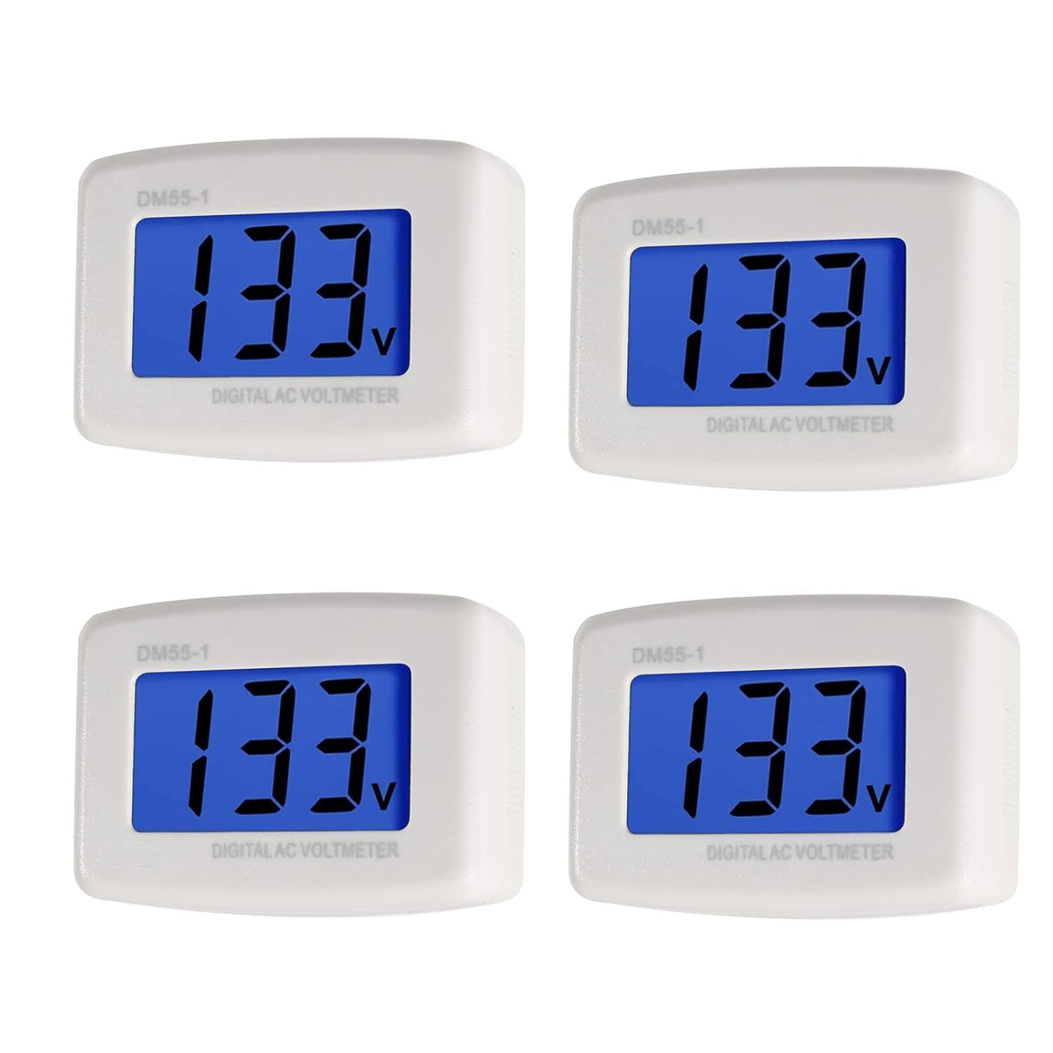 Plug in Volt Meter 4pcs Flat US Plug AC 80-300V LCD Digital Voltmeter Voltage...