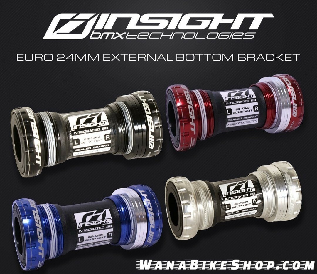 INSIGHT BMX 24MM OUTBOARD BOTTOM BRACKET 68MM/73MM BLACK