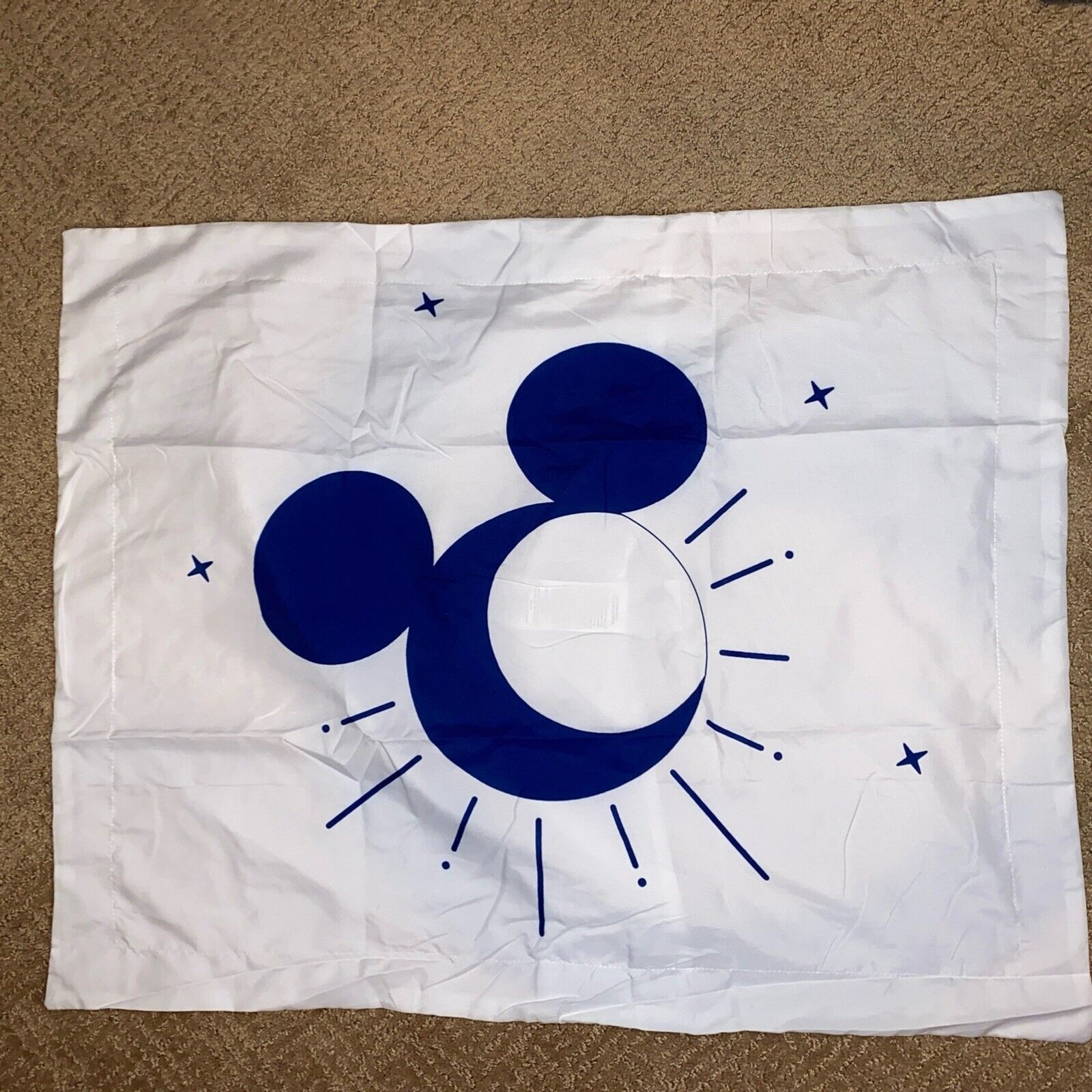 Disney Mickey Mouse White & Blue Celestial 22” x 30” Pillow Sham Standard New