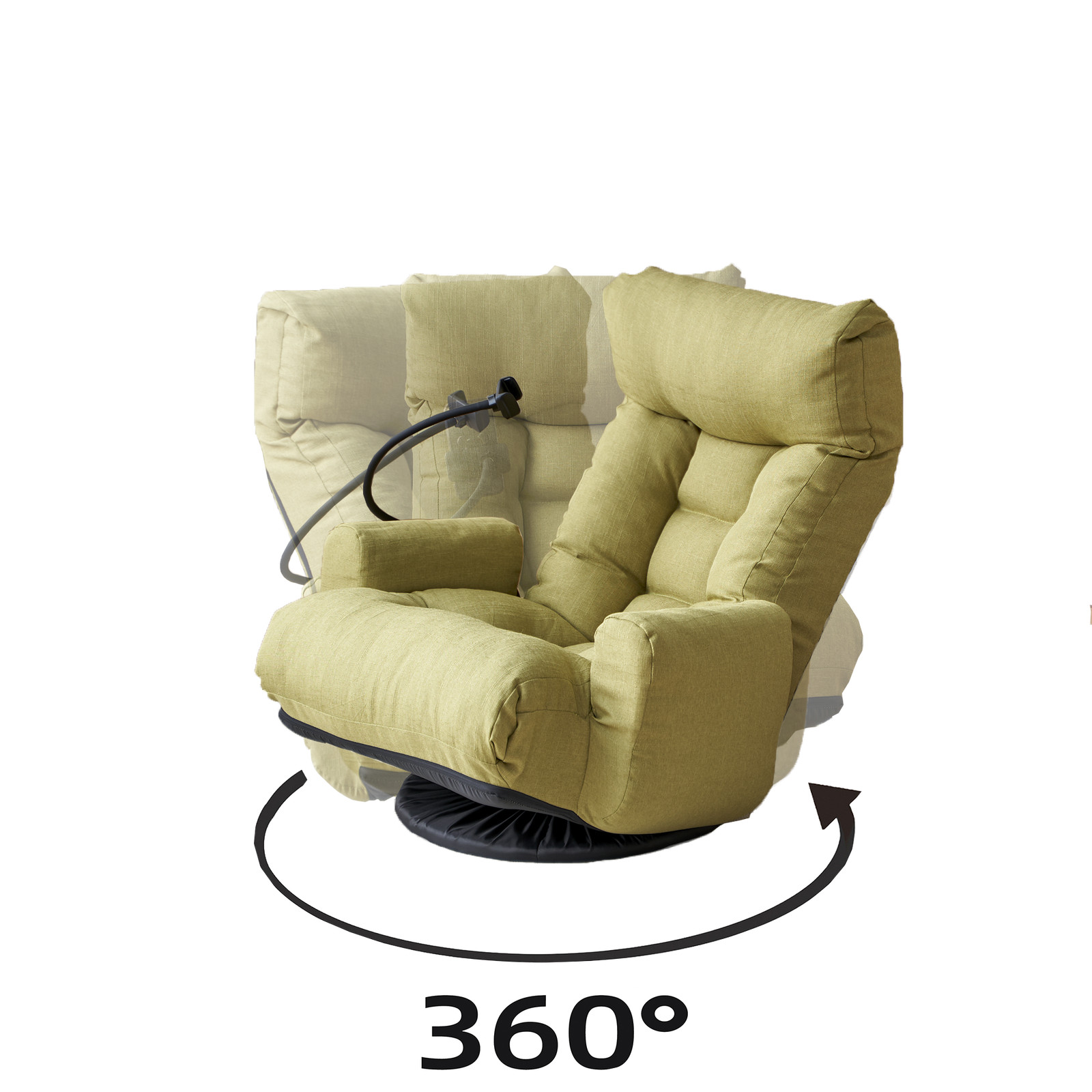 Adjustable Lounge Sofa Chair 360 Rotatable Recliner Green