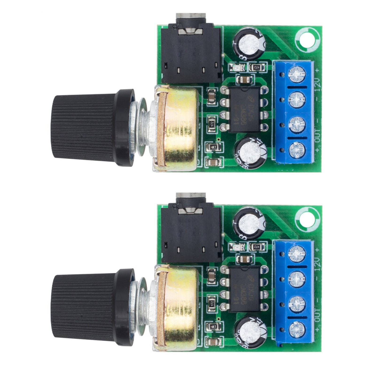 2* Adjustable Volume LM386 Mini Audio Power Amplifier Board DC3~12V Module