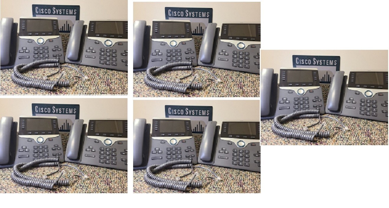 LOT of 10 Cisco CP-8841 CP-8841-K9 IP Office Phone w/ Cord, Handset & Stand