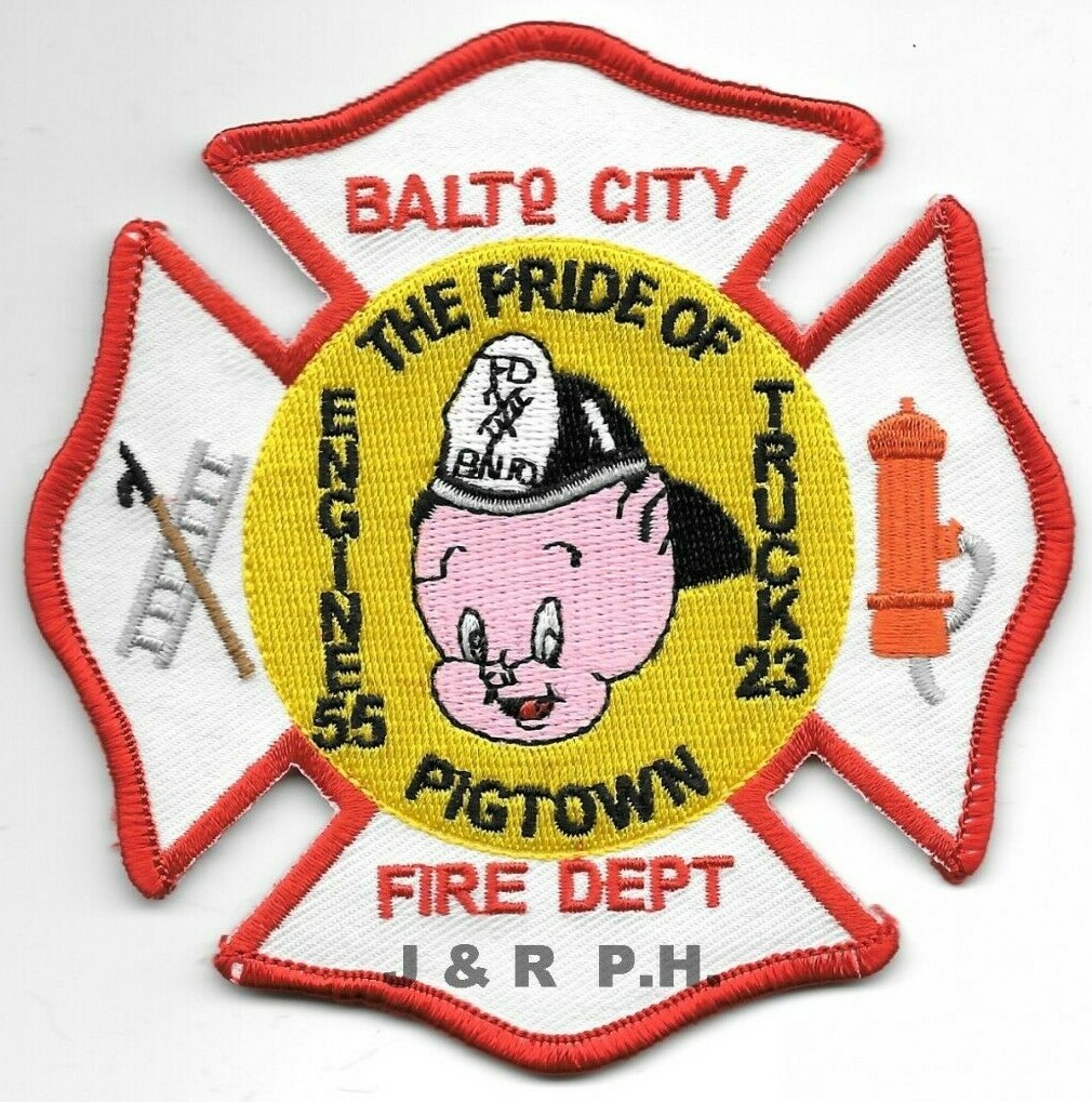Baltimore City  Engine-55 / Truck-23 "Pride of Pigtown", MD (4" x 4") fire patch
