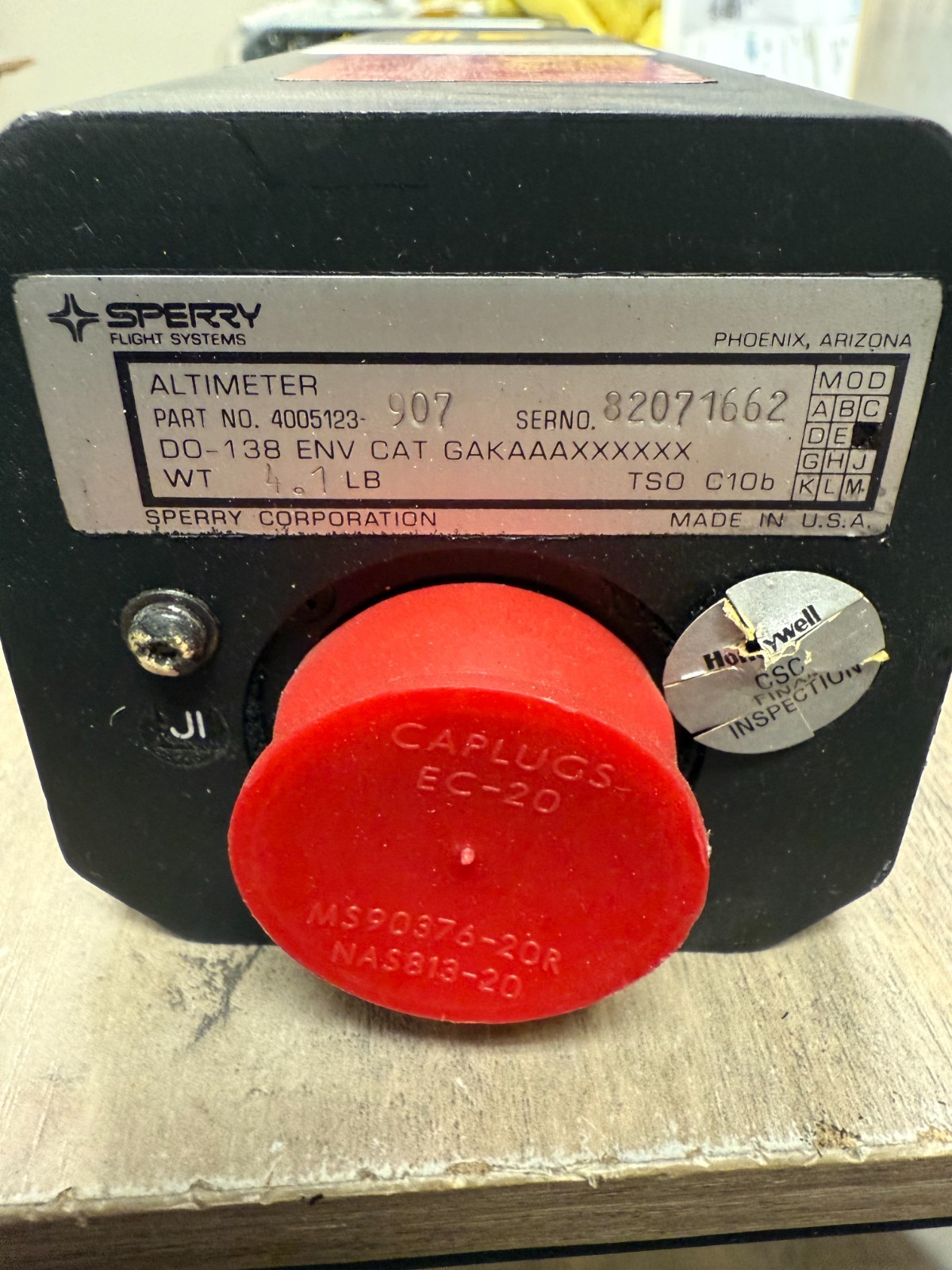 Altimeter Sperry Flight Instrument 4005123-907 OEM UNTESTED READ