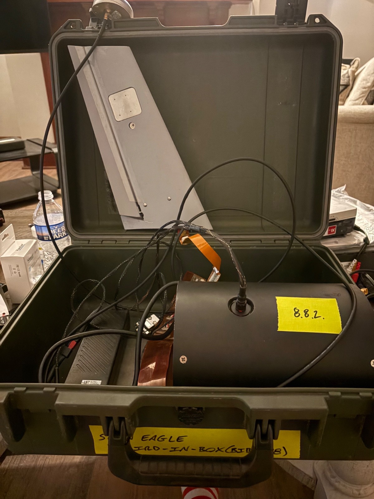 Demilitarized bird in the box with micro turbine, electronics, antenna's