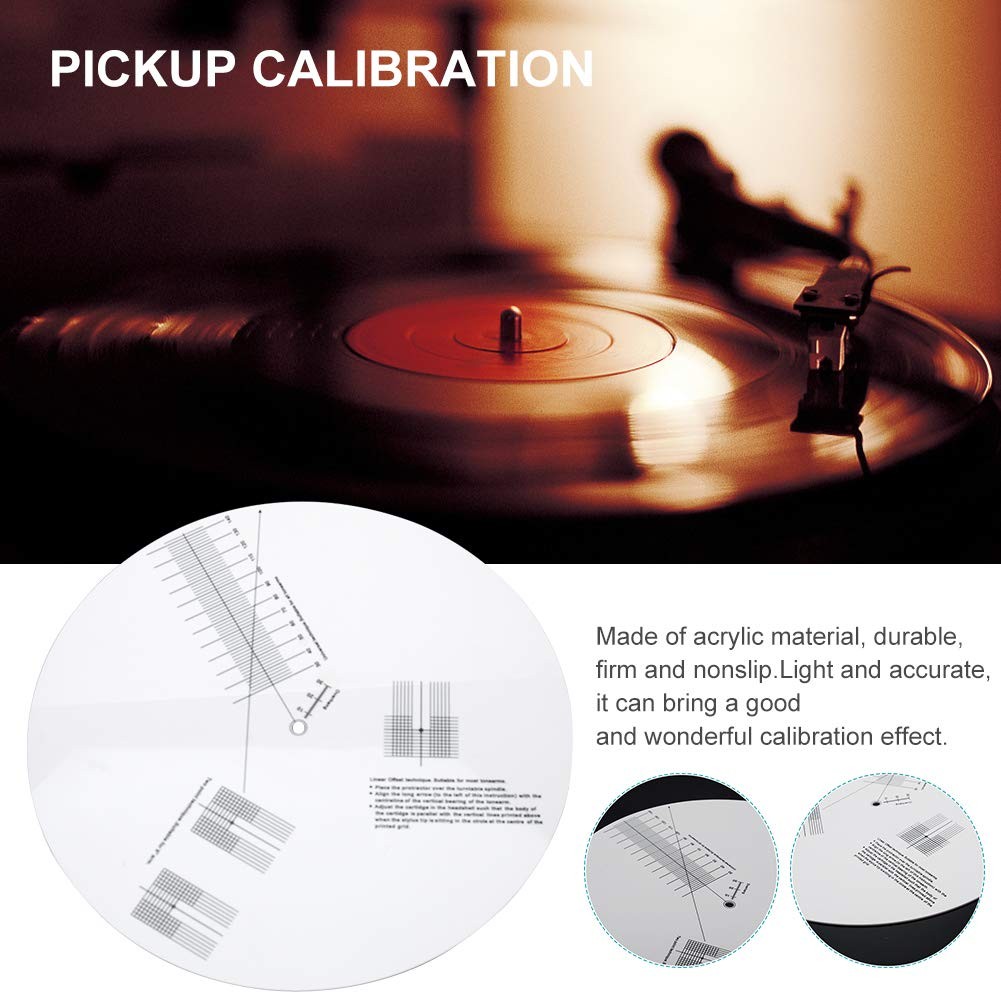 Turntable Cartridge Alignment Protractor Mat Anti-sliding LP Vinyl Record Pic...