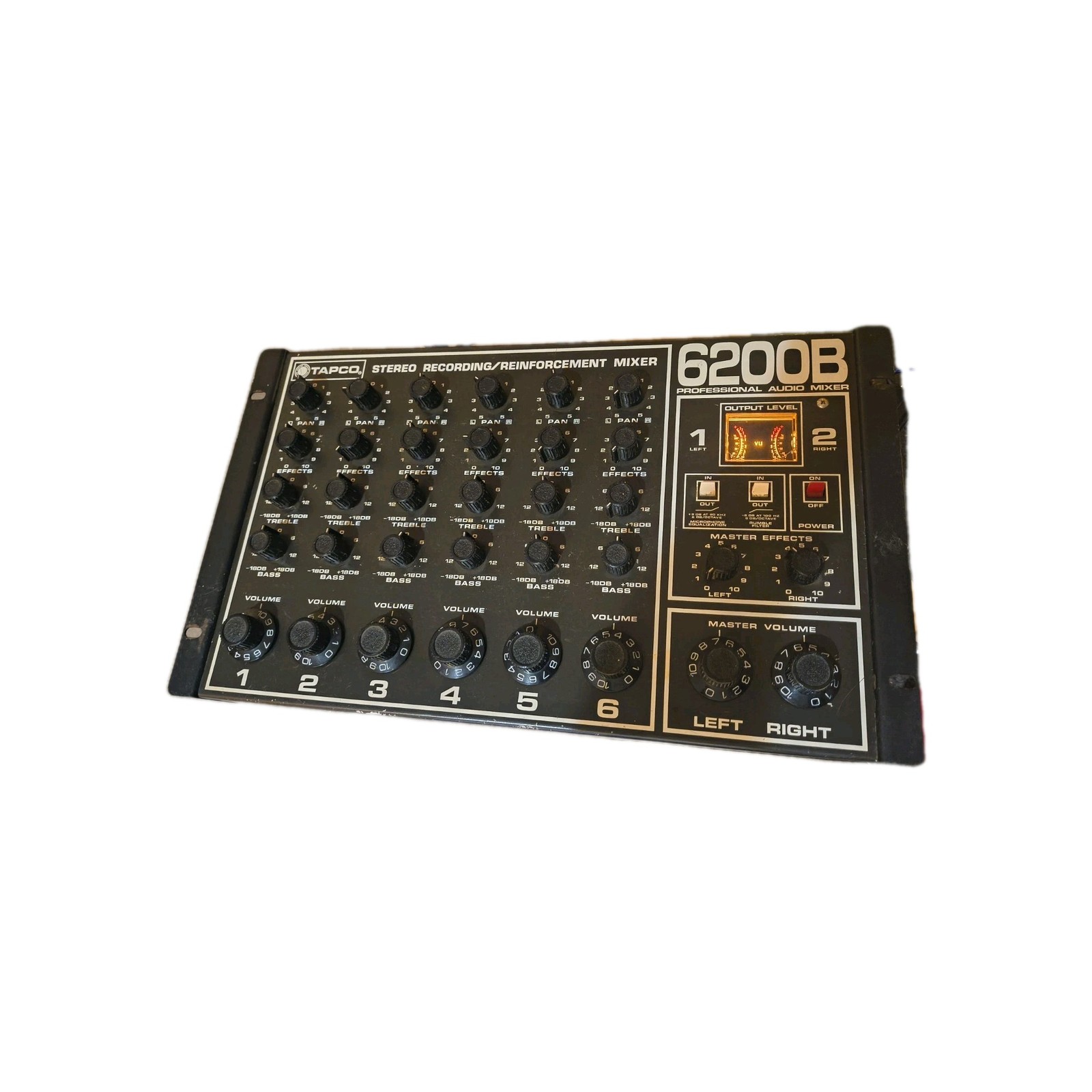 TAPCO 6200b 6 Channel MIXER Powers Up..Not Fully Tested
