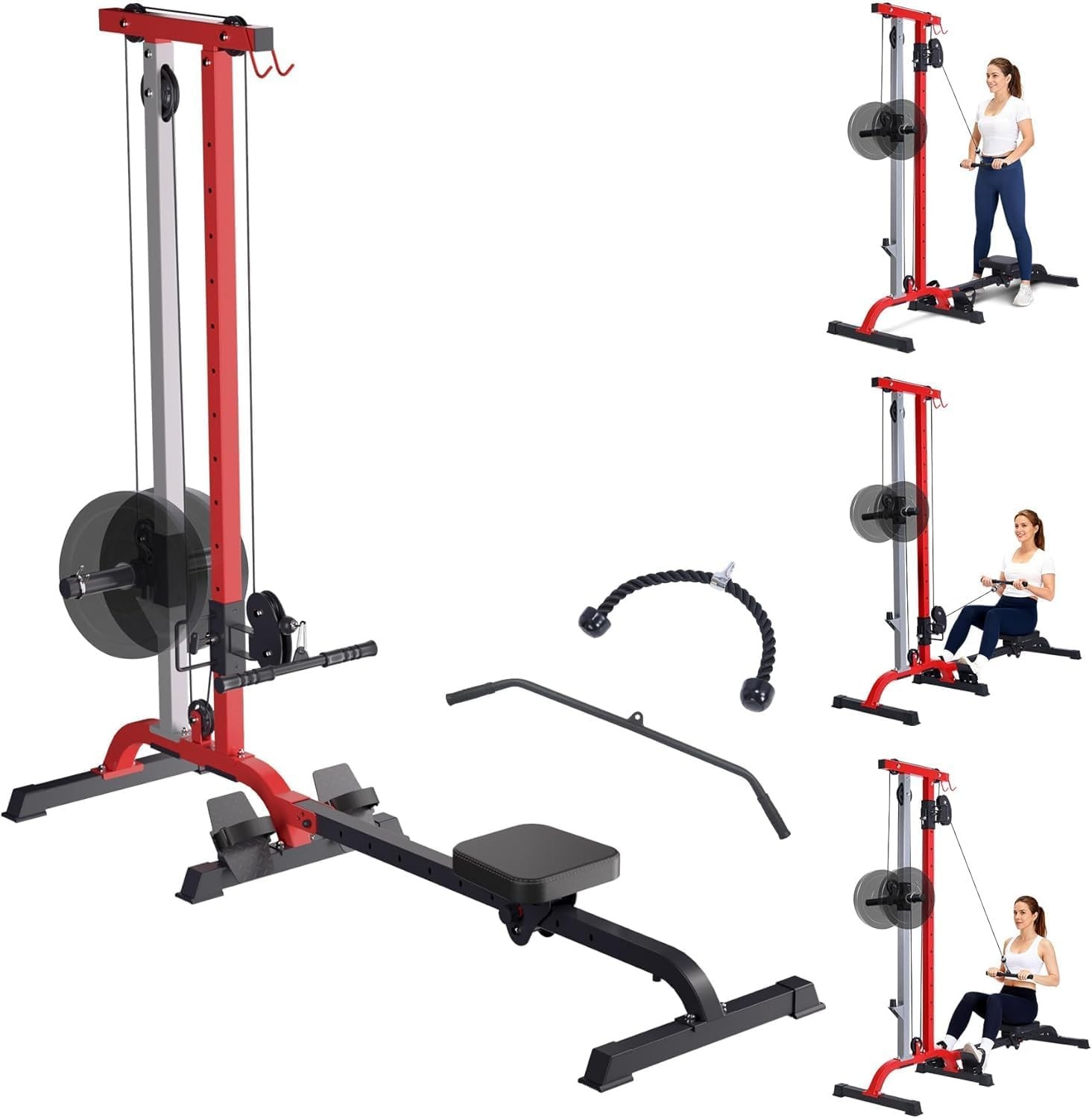 2in1 Rowing & Cable Machine ,LAT Pull Down & Low Row Cable Machine for Home Gym
