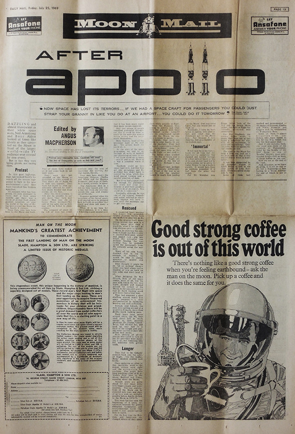 DAILY MAIL NEWSPAPER SUPPLEMENT 25 JULY 1969 . APOLLO 11 MAN ON THE MOON SPECIAL
