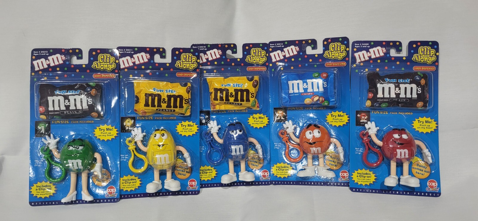 5 M&M collectibles Clip Alongs