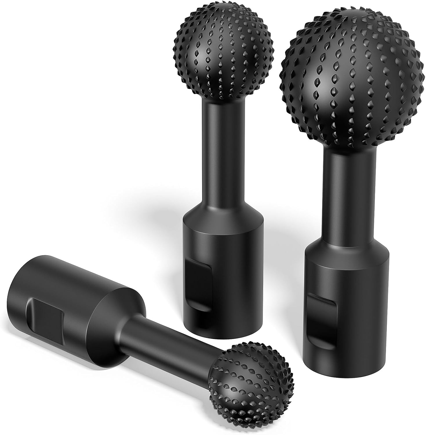 3-PC Sphere Rotary Burr Set - 5/8-11 Thread Ball Gouge Attachments for 4-1/2" &