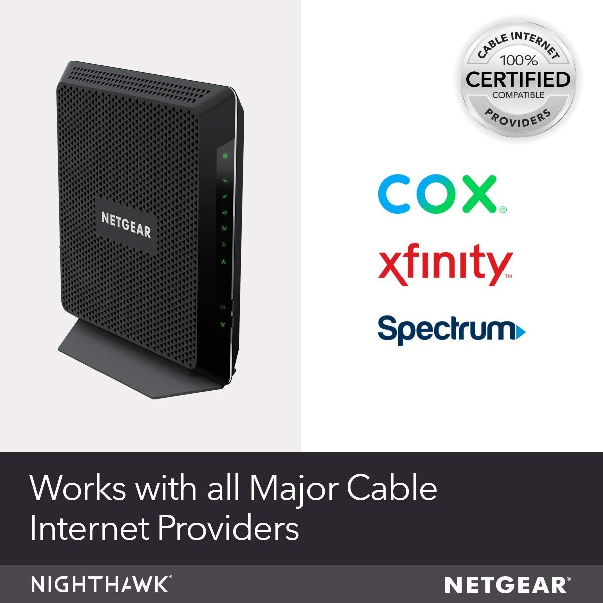 Netgear Nighthawk Cable Modem WiFi Router Combo C7000 Compatibility Cable Provid