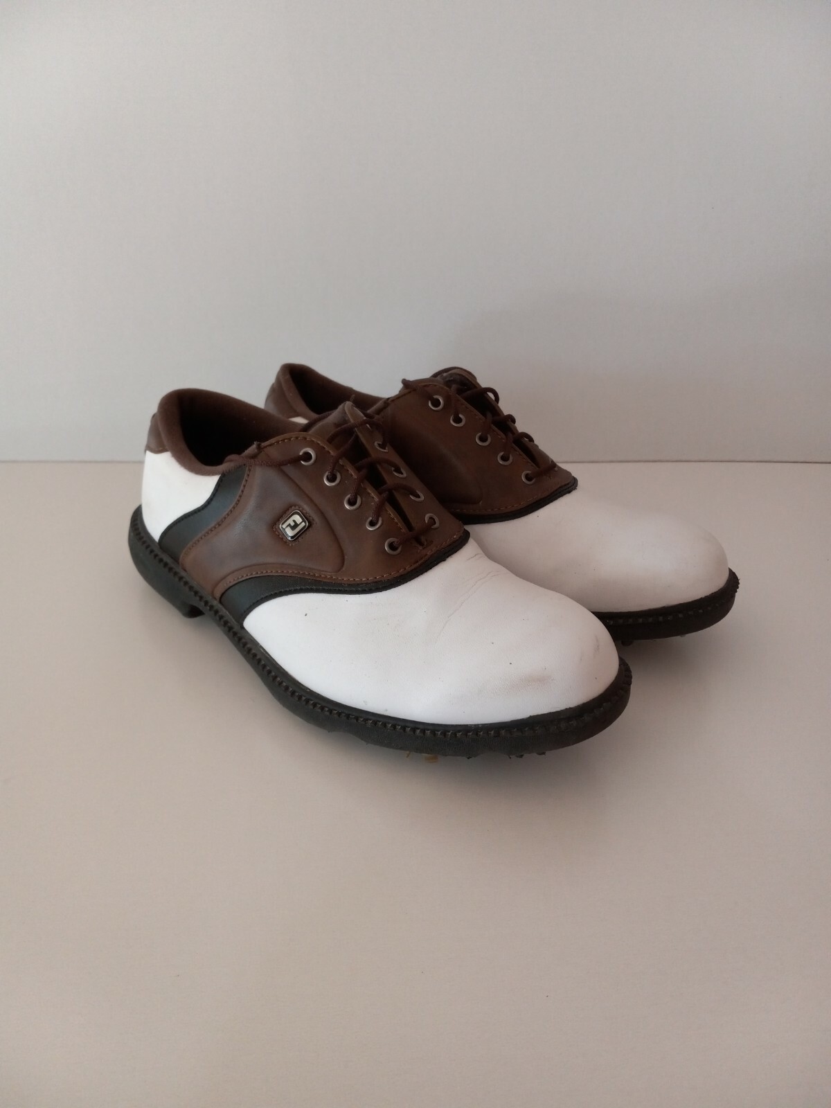 Footjoy 45330 Originals White & Brown Golf Shoes Mens Size 8 M