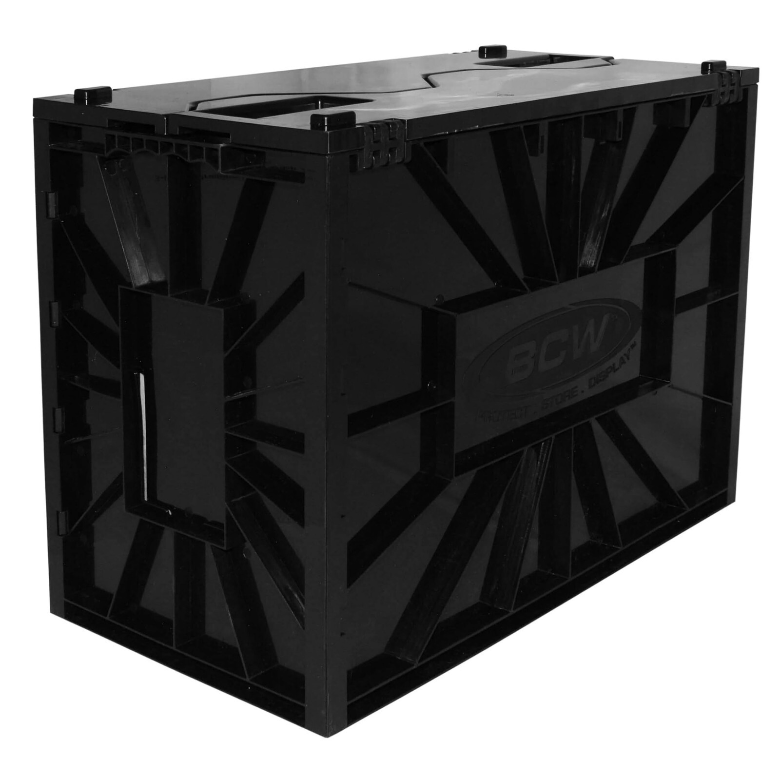 BLACK SHORT COMIC BOOK BIN Plastic Storage Box One Partition Comics Protector