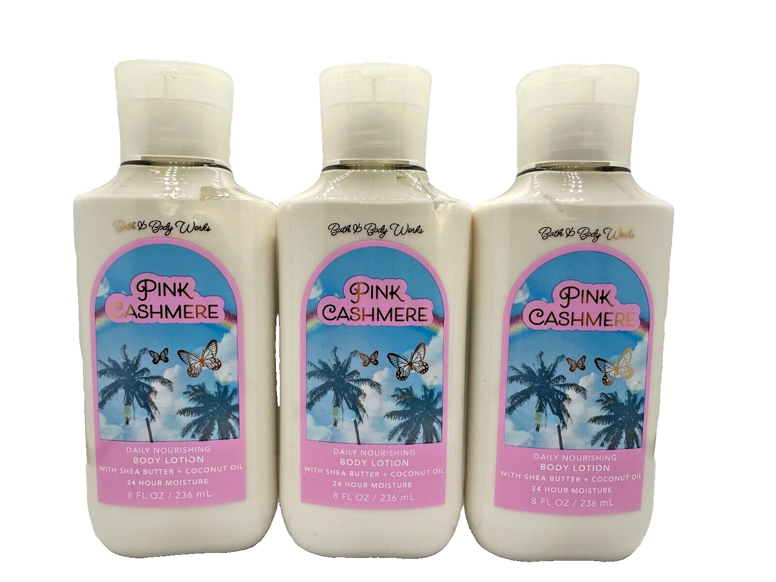 NEW Bath & Body Works Lot of 3 Pink Cashmere Nourishing Body Lotion Cream 8 oz