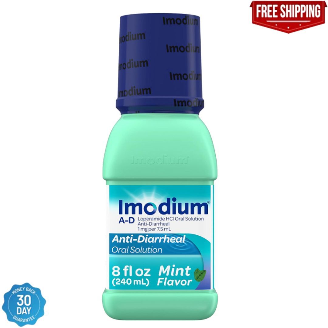 Imodiumm A-D Anti-Diarrheal Oral Solution Mint Flavor 8 fl oz - Free Shipping