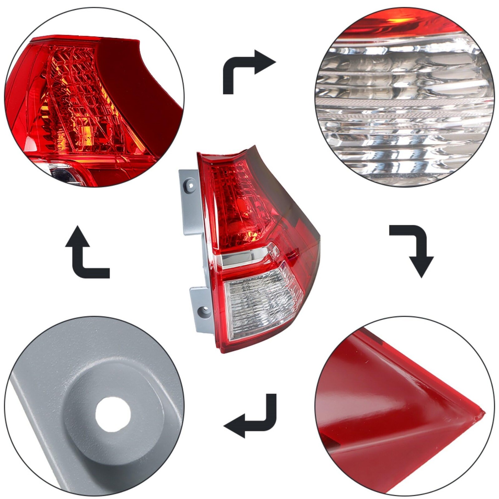 Tail Light Right Side Replacement for 2015 2016 CRV Rear Brake Lamp 33500T1WA01