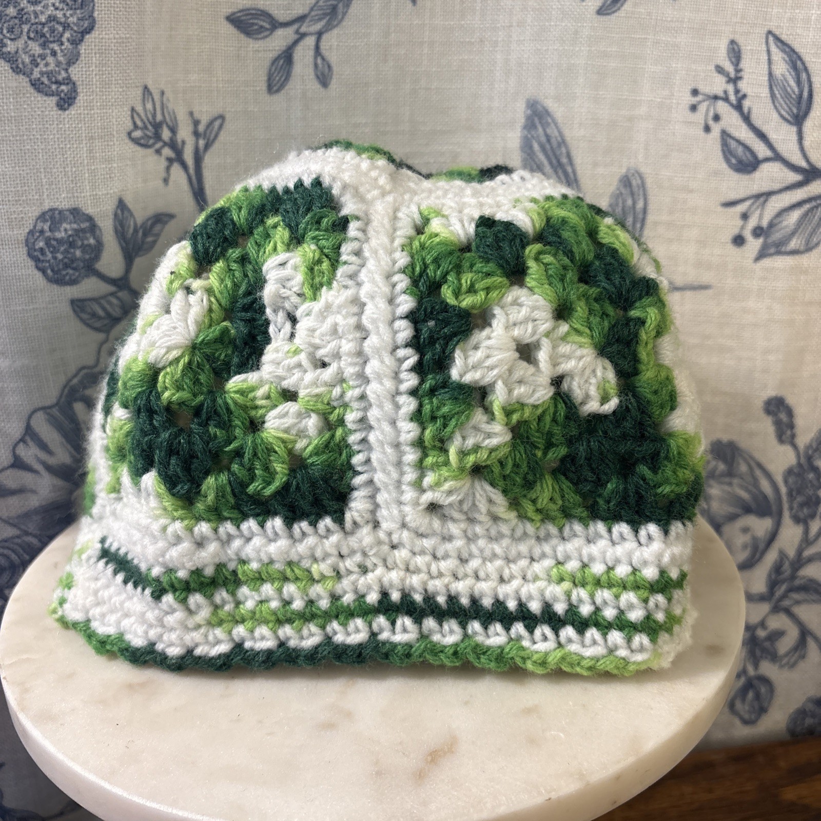 Handmade St. Patrick’s Day Hat Cap Shamrocks Green White Adult