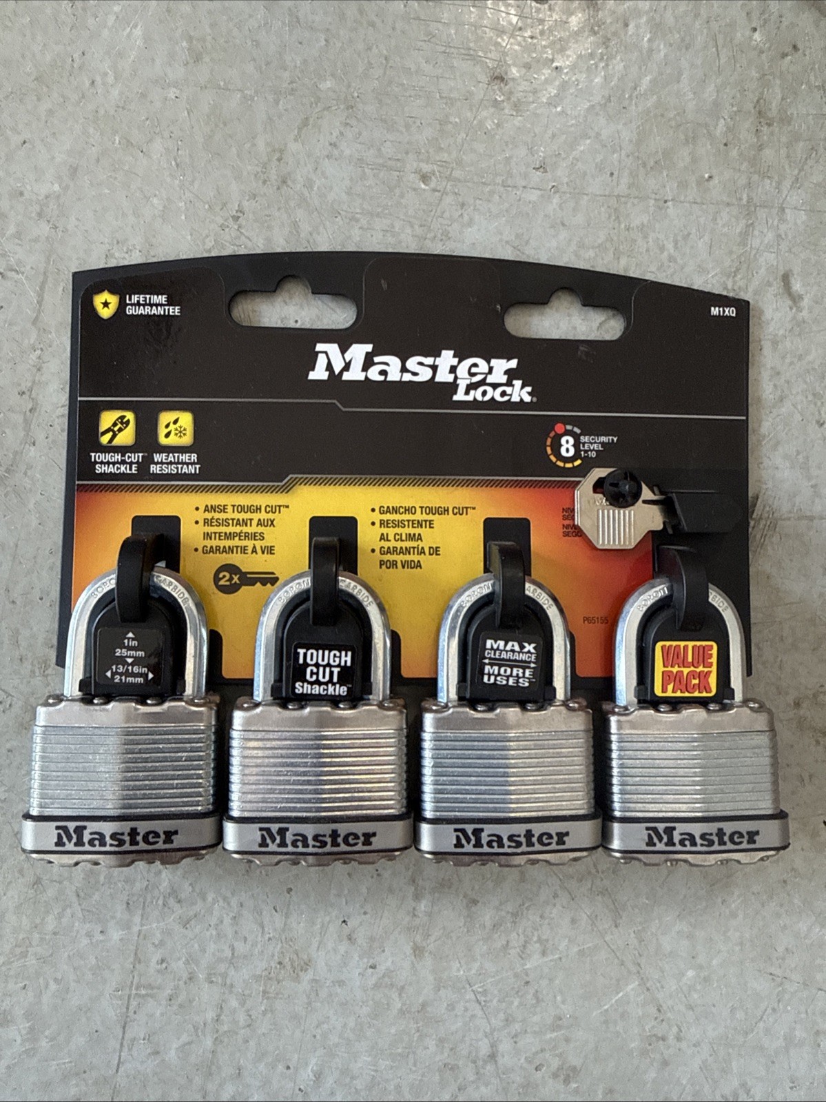 Master Lock M1XQ Magnum Heavy Duty Stainless Steel Padlock Keyed-Alike (4 PC)