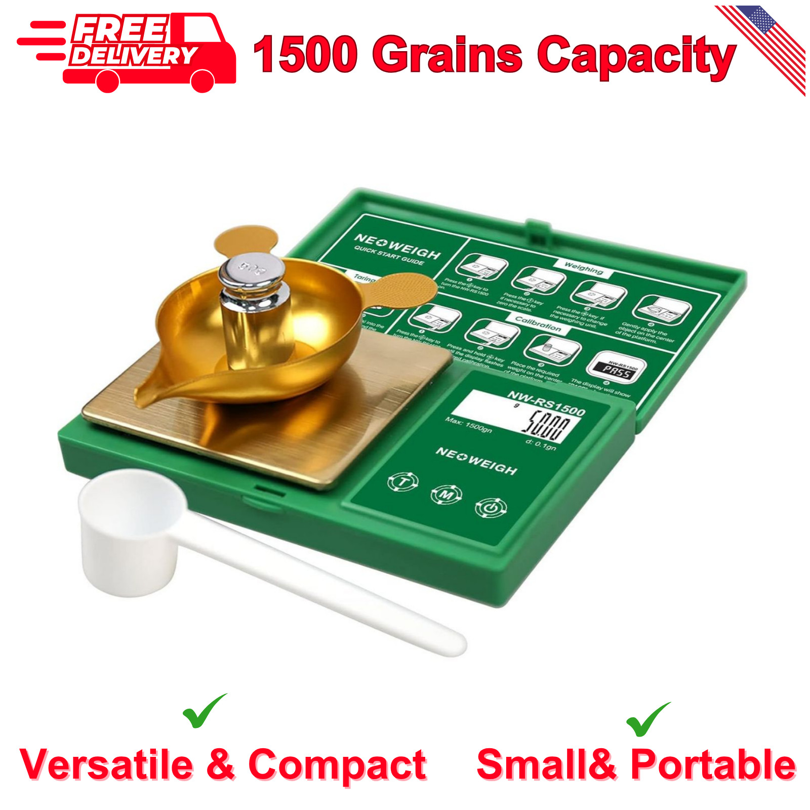 Reloading Scale Powder Scale for Reloading 1500 Grains X 0.1 Gn Digital Powder