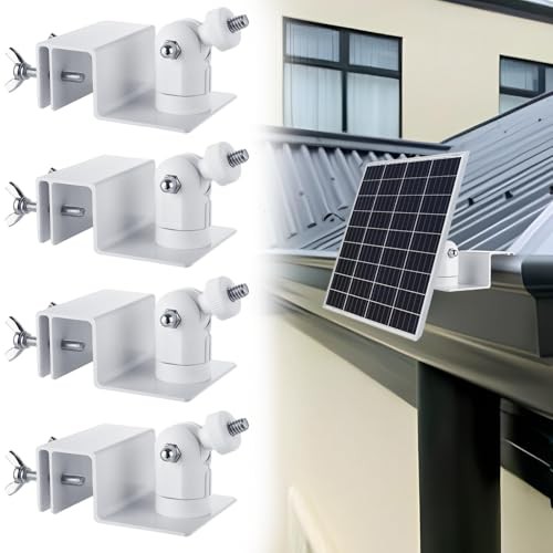 4 PCS Universal Solar Panel Gutter Mount Compatible with Ring Blink Arlo White