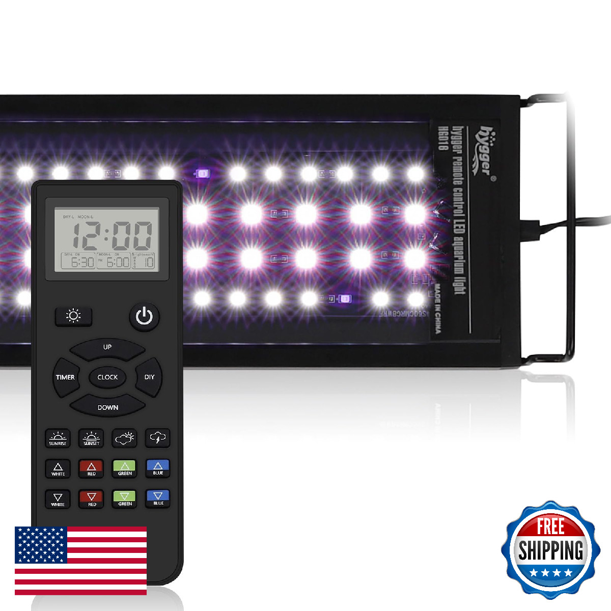 Hygger Advanced Remote Control Aquarium Light Customizable Full Spectrum Fish