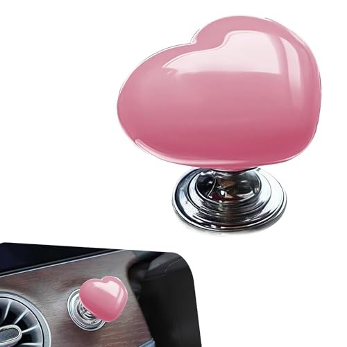 Push Start Button Cover, Engine Start/Stop Ceramic Heart Pink Ceramic Heart