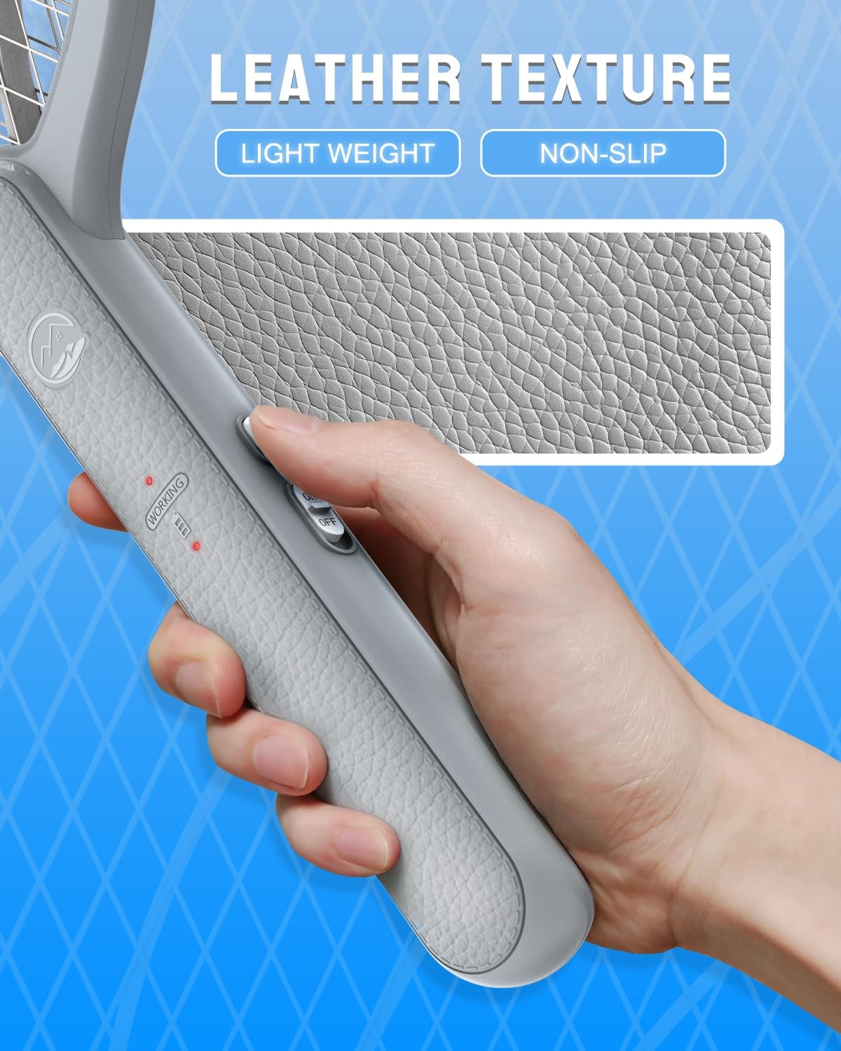 Mosiller Electric Fly Swatter, 3800V Handheld Bug Zapper Basic 1 Pack, Gray