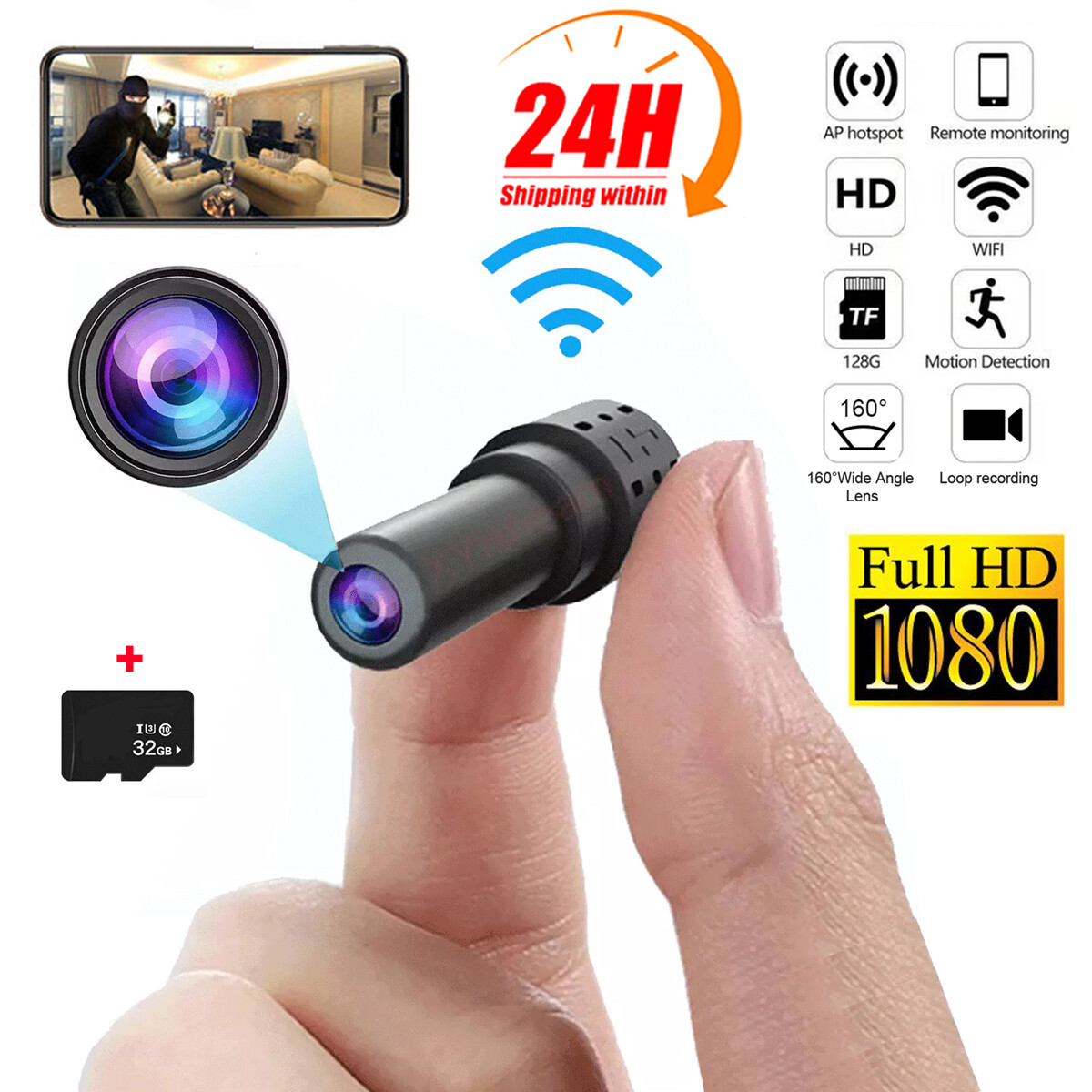 HD 1080P Mini Camera Night Vision Home Security Cam Motion Detection Camcorder