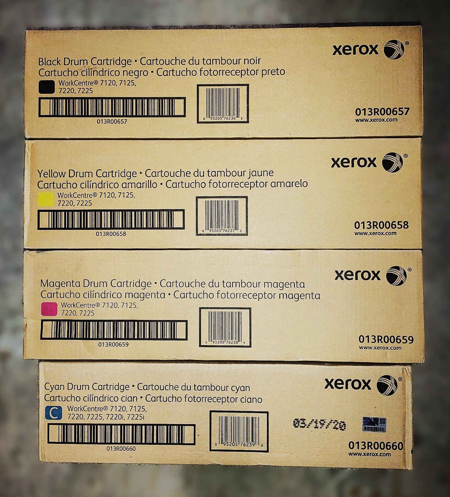 Genuine Set of 4 Xerox 013R00657 013R00658 013R00659 013R00660 CMYK Drums