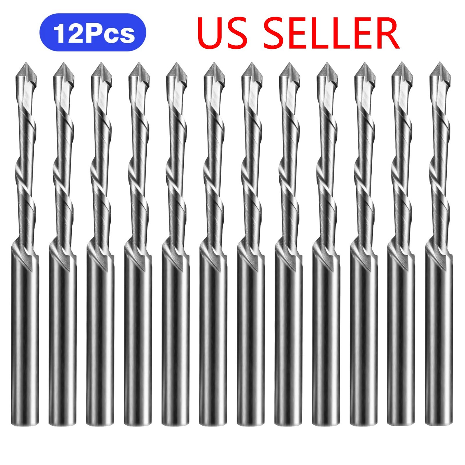 12Pcs Drywall Cut Out Bit 3/16" Guided Point Router Bits Rotary Tool Saw Bit