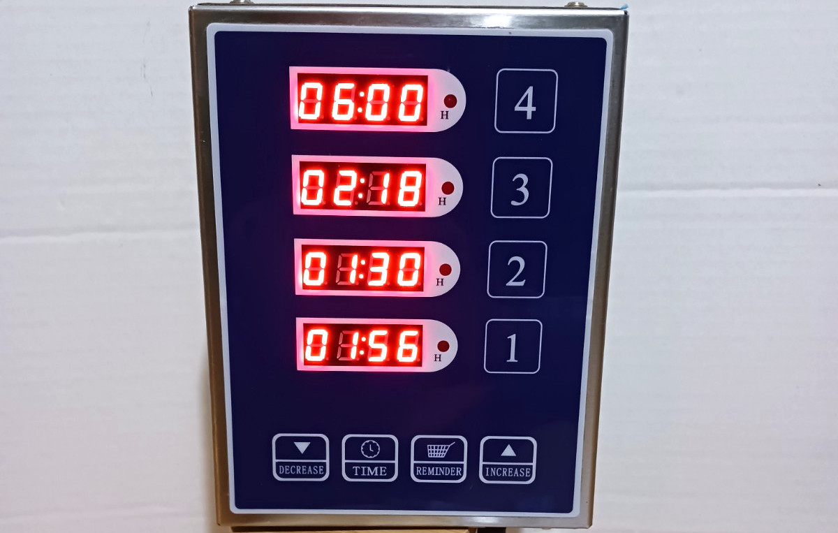 4 Channel - Commercial Kitchen Timer - LED Display / Alarm - 110v - Tested