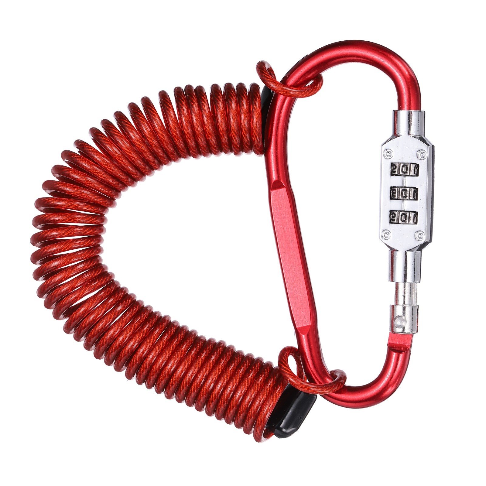 8.2Ft Security Cable Lock Steel Safety Cable with 3.8" Combination Lock Red
