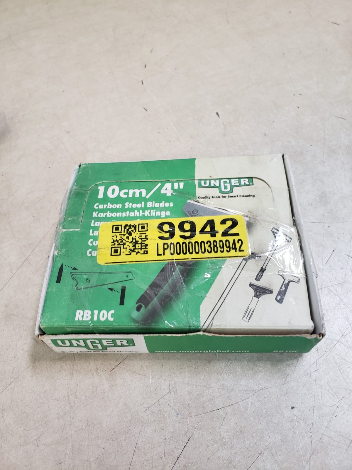 (QTY 60) Unger RB10C Carbon Steel Floor Scraper Blades 4" Replacements