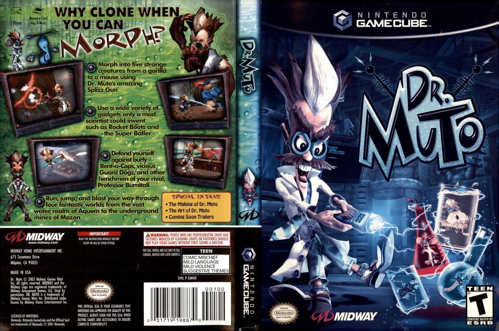 Dr. Muto Nintendo GameCube Art Insert Only Used Condition No Game