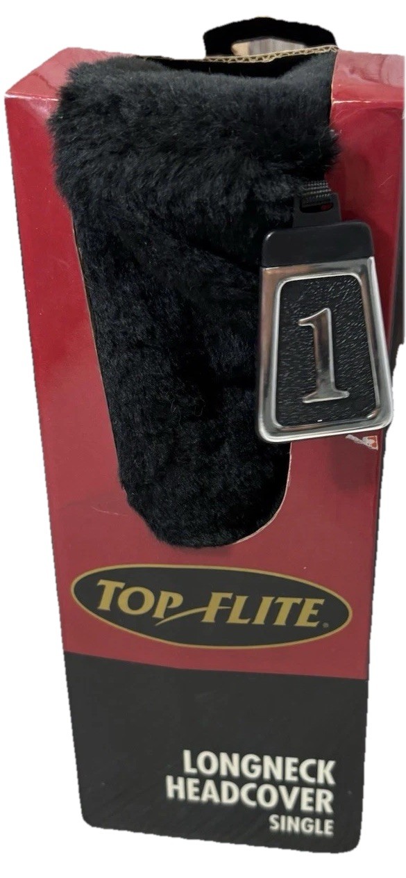Top Flite black furry golf driver Longneck headcover  NIB FREE SHIPPING