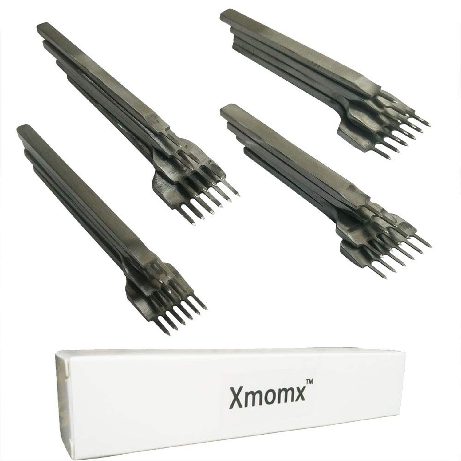 1+2+4+6 Prong Graving Leather Craft Tools Hole Lacing Punch Chisel DIY Stitch...