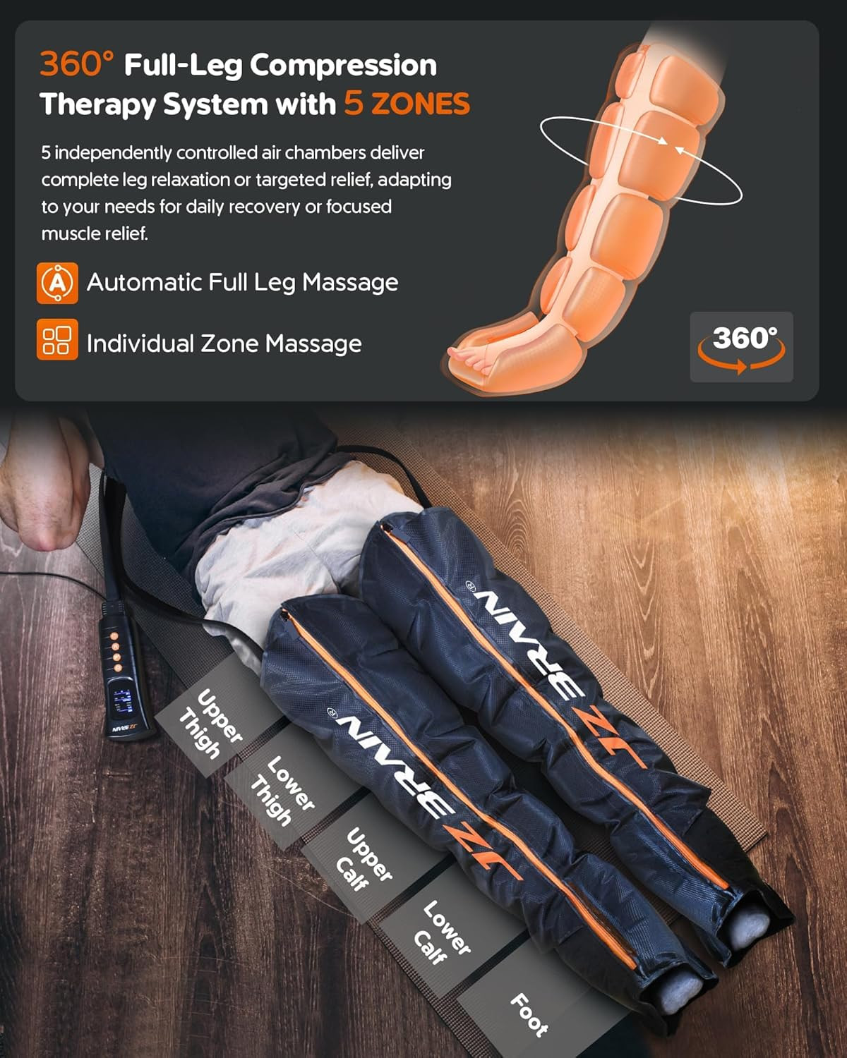 Sequential Air Compression Recovery System : Professional Full Leg Compression B