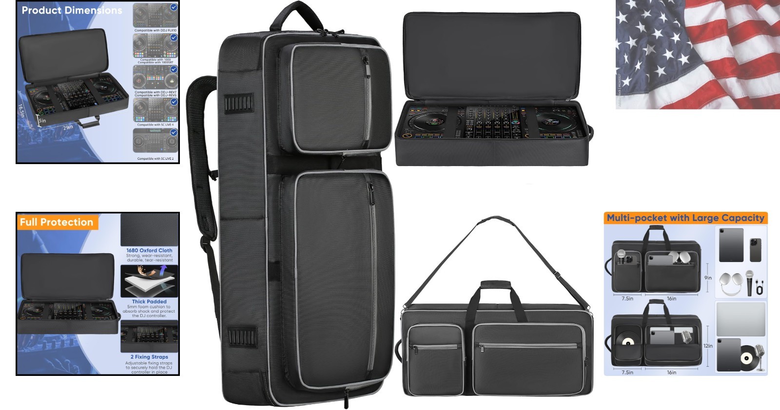 DJ Controller Bag Compatible with DDJ / 1000 / / / SC LIVE 4, DJ Soft Case Gi...